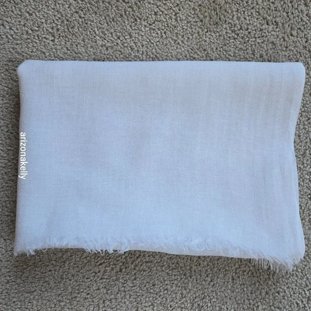 Perfect White Linen Scarf - Picture 8 of 8
